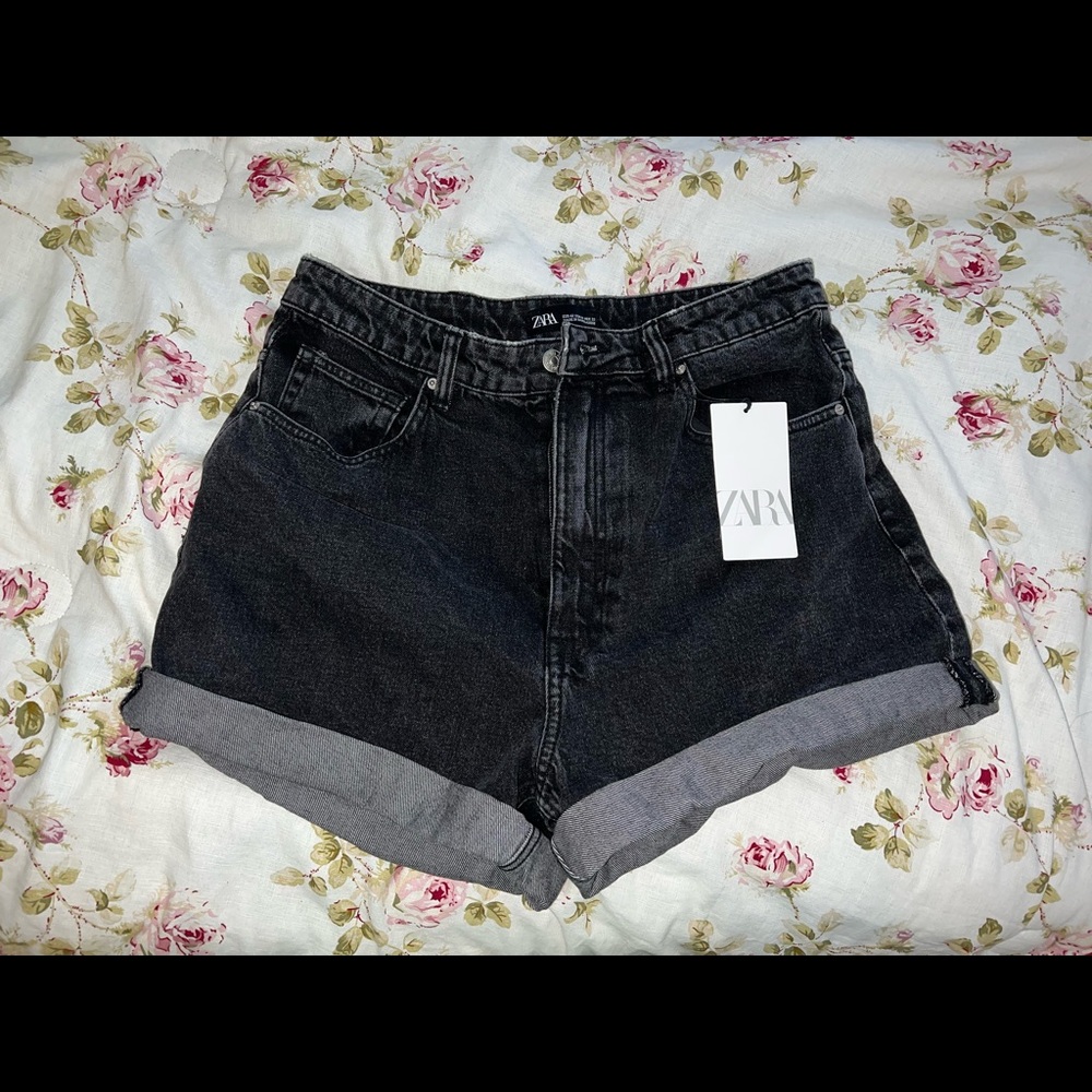 ZARA HIgh waisted denim jean shorts NWT